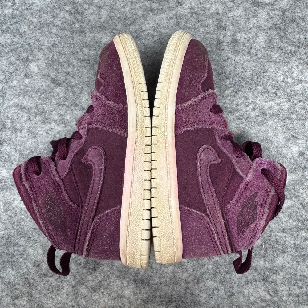 Nike Air Jordan 1 Toddler High Top Sneakers Plum Suede Kids Shoes Size 7C - Picture 7 of 9